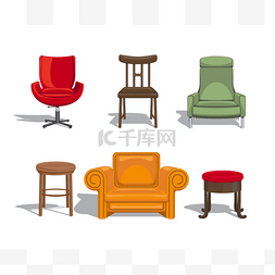 椅子、 扶手椅、 凳子图标