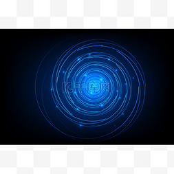蓝色圆形科技隧道