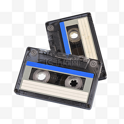 fm音频图片_复古蓝色盒式音频磁带