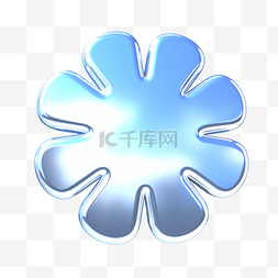 蓝色反光金属花朵