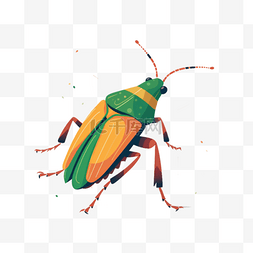 可爱昆虫插画图片_手绘动物扁平素材-昆虫_01
