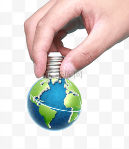 灯泡环保节能低碳手势