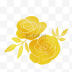 玫瑰金色质感图片_中式金色花朵