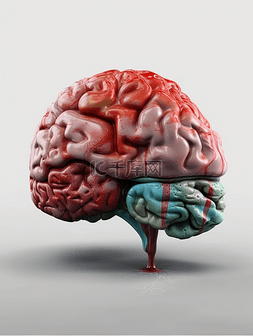摸不着脑袋图片_人体器官脑部3D元素
