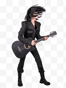 弹乐器的图片_弹吉他的摇滚女孩