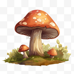 蘑菇蔬菜扁平插画手绘免抠元素
