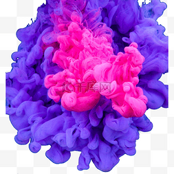 摄影图粉色紫色抽象七彩墨水