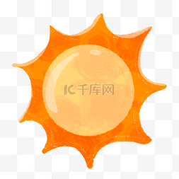 太阳橙色图片_橙色渐变晕染水彩太阳