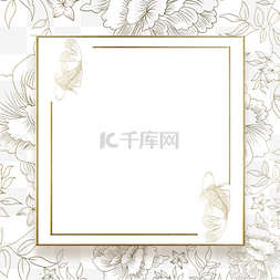 中式复古背景图片_传统金色花纹复古背景框