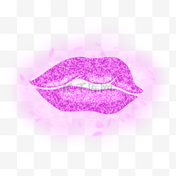 紫粉色金粉光效微张嘴唇亮片
