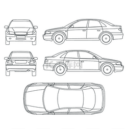 汽车黑色轿车图片_车线绘制保险、 租条件报告形式