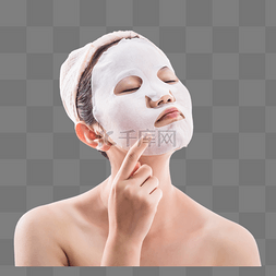 夏季女性素材图片_面膜护肤美妆女性敷面膜