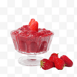 红色草莓水果沙拉奶昔