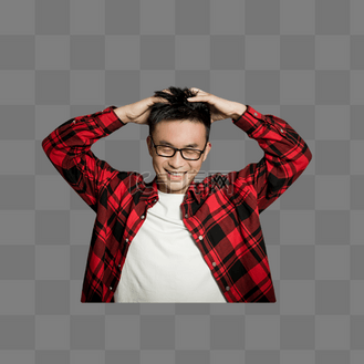 男士表情包抓头开心
