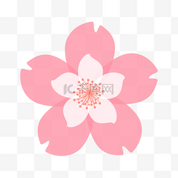 平面花朵素材图片_粉色手绘平面卡通樱花