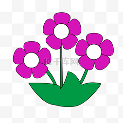 多个紫色小花花剪贴画