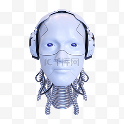 智能3d机器人图片_机械人头白色3d金属质感