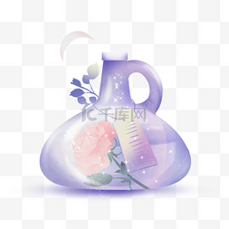 紫色光效花朵图片_婚礼物品梦幻抽象漂亮花瓶
