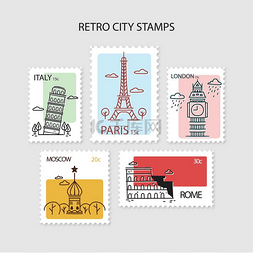 日本城市图片_城市邮政集邮。