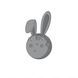 月亮兔主题矢量艺术标志。