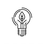 绿色生态能源叶子形状的球茎环保细线图标矢量可再生能源灯泡与树叶纯净地球和拯救地球的概念可再生能源叶子植物形状的灯泡生态环境