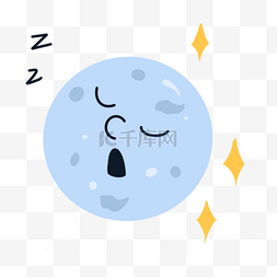 打呼噜的月亮可爱天气剪贴画