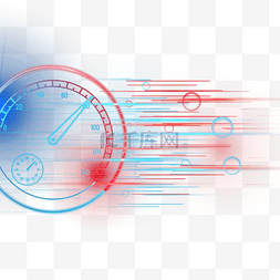 蓝红色光效图片_车速表红蓝抽象光影表盘