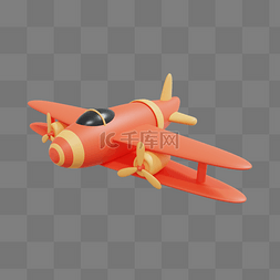 飞机天空图片_3DC4D立体橘色飞机