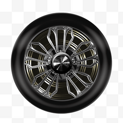 黑色轮毂图片_科技感十足的轮毂立体质感轮胎