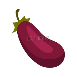 成熟茄子的卡通插图秋收蔬菜成熟