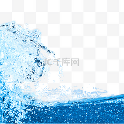 水清澈图片_摄影图蓝色浪花飞溅