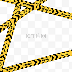 矩形黄色图片_警戒线条纹禁止边框