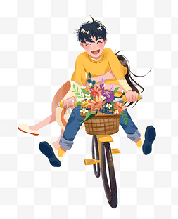 情侣单车鲜花