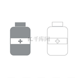 化学药瓶图标图片_药瓶灰色套装 灰色套装图标 .. 药