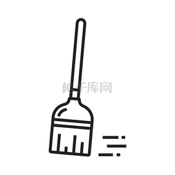 吸尘器draw图片_扫帚矢量线图标房屋清洁用品吸尘