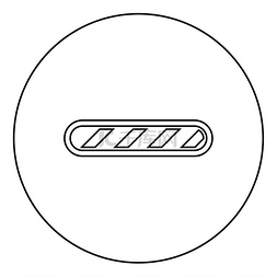 圆形轮廓黑色矢量插图平面样式简