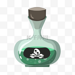 液体玻璃瓶图片_毒液瓶子立体绿色