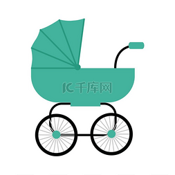 中马车图片_平面设计中的经典婴儿车矢量。平