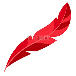 红色羽毛的插图派对传统节日或节