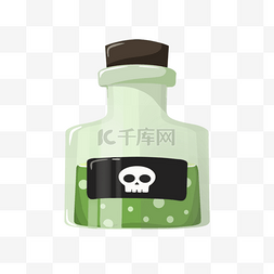 玻璃瓶毒液立体绿色