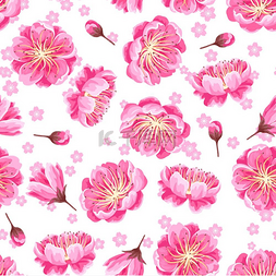 企业文化标语排版图片_与樱花或樱花的无缝模式。