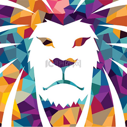 经典图案图片_狮子头矢量标志模板创意插图动物
