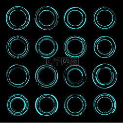 圆形城市图片_圆形框架瞄准和目标控制面板科幻