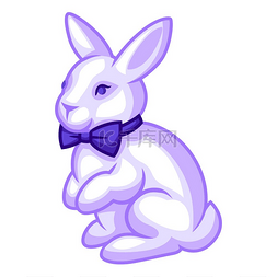 兔子与领结的插图。