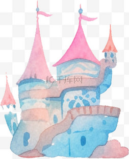 童话城堡图片_水彩卡通童话城堡