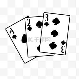 扑克牌图案图片_三张黑色玩纸牌剪贴画