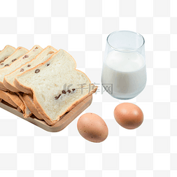 早餐面包鸡蛋牛奶