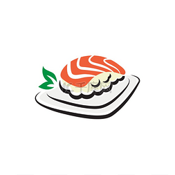 Temari 寿司孤立在盘子上的食物。