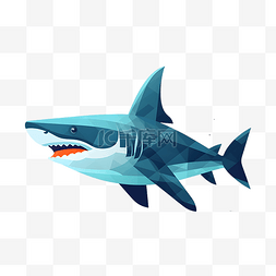 健美鲨鱼图片_卡通海洋鲨鱼手绘