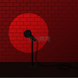 红色笑话图片_单口喜剧卡通主题矢量艺术插图单